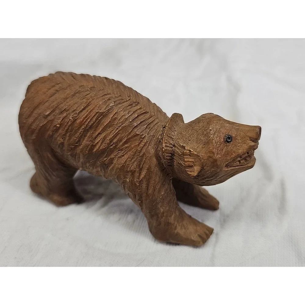 Set Of 4 Black Forest Items 2 Bears,  Figure And Sewing Item Holder Rare Vintage